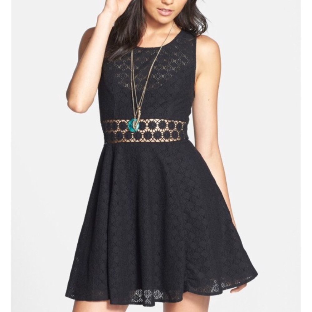 Free People “Daisy” Lace Fit & Flare Dress